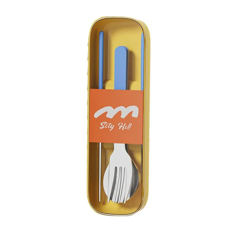 

LTT stainless steel simple portable tableware with spoons and chopsticks portable tableware