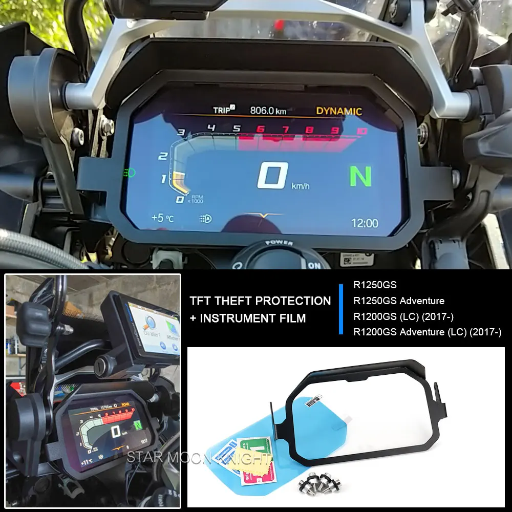 

TFT Theft + Instrument Film Protection For BMW R1250GS GS R 1250 1200 gs R1200 R1200GS Adventure LC ADV Screen Anti Theft Brace