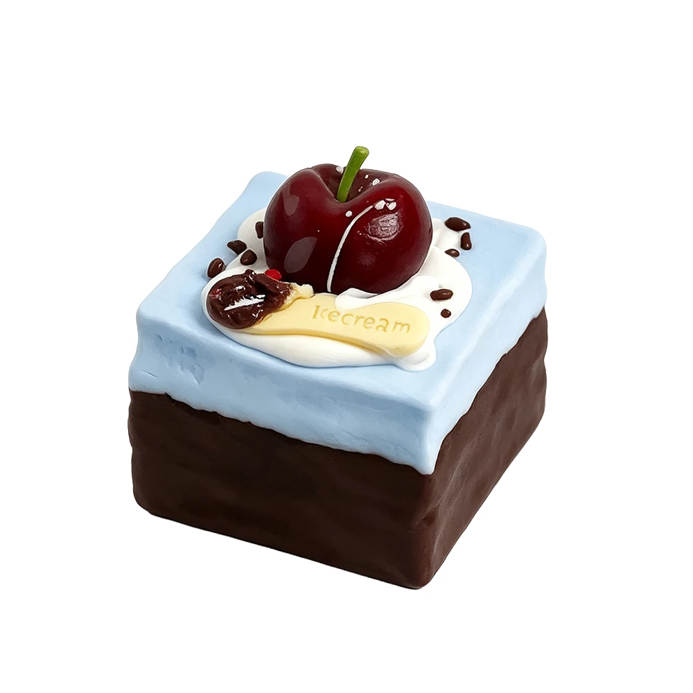 Silicoco Dessert Series Salted Sea‑salt Cherry Brownie Squeeze Creamy Texture Anti‑stress Soft Trinket Squishy Toy #Nulala200025