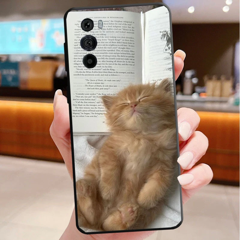 เคสโทรศัพท์สำหรับ Motorola Edge 50 40 Pro 60 50 40 30 Ultra Neo Fusion Moto G Play G Stylus G Power G ลายแมวน่ารัก