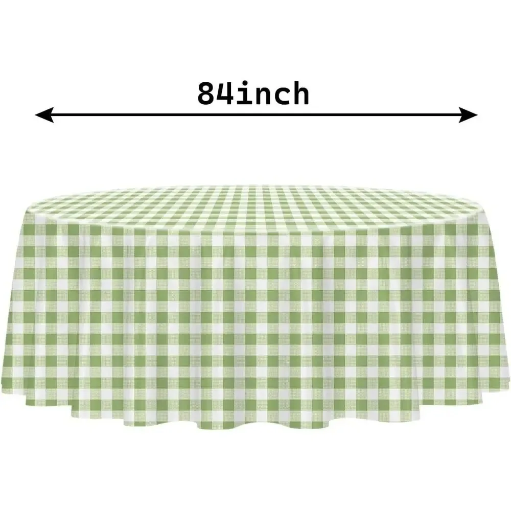 1pc 213cm/84in Disposable Tablecloth Waterproof Reusable Round Tablecloth Wrinkle-Free Oil-proof Plastic Table Cover Camping