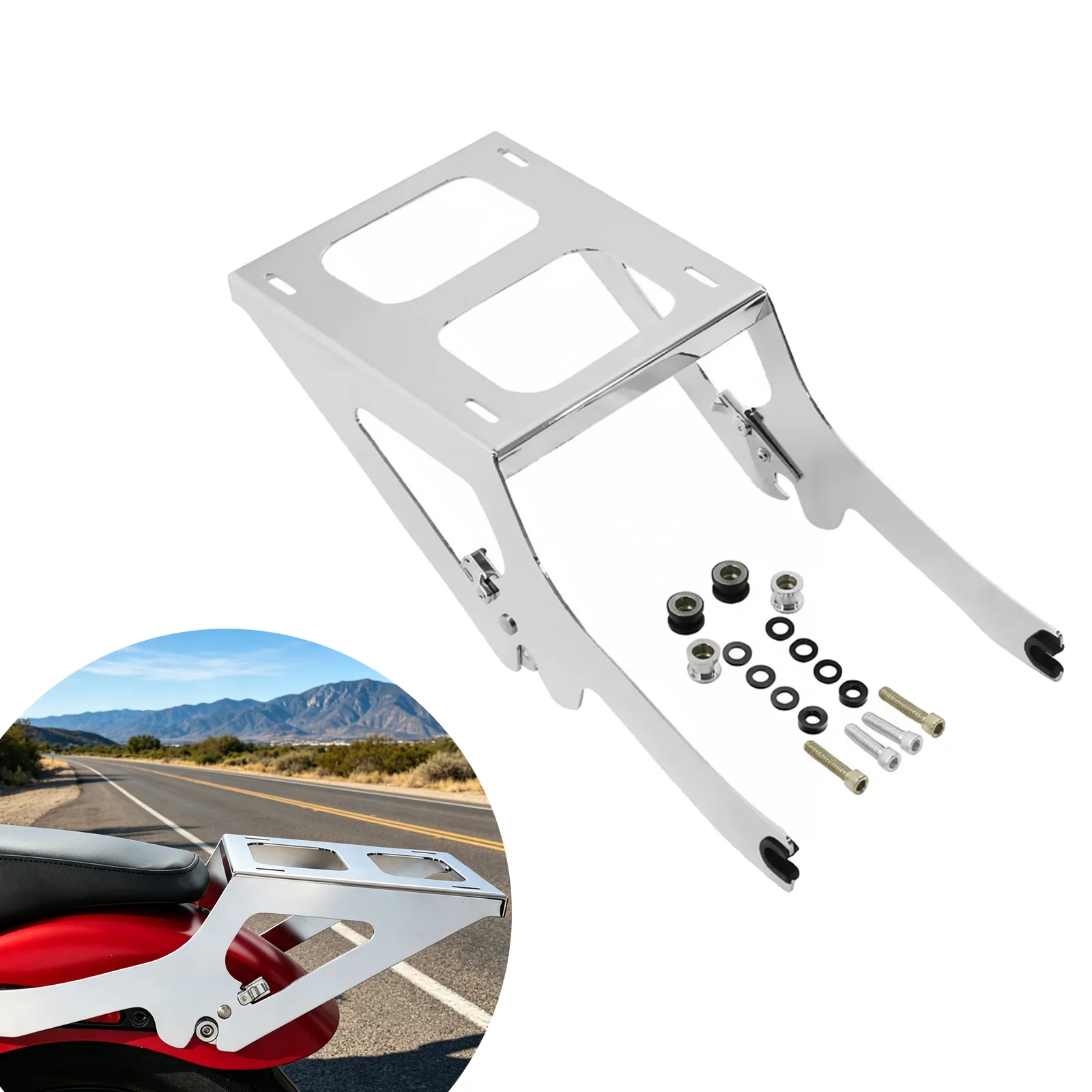 

Motorcycle Tail box Tour Trunk Luggage Rack for Harley Heritage Classic 114 FLHCS Softail Standard Slim Street Bob FXBB 18-Later