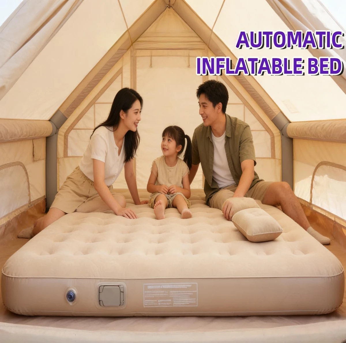 Household Double Automatic Inflatable Mattress, Outdoor Camping Tent, Moisture-Proof, Portable, Easy To Store, Air Mattress Bed