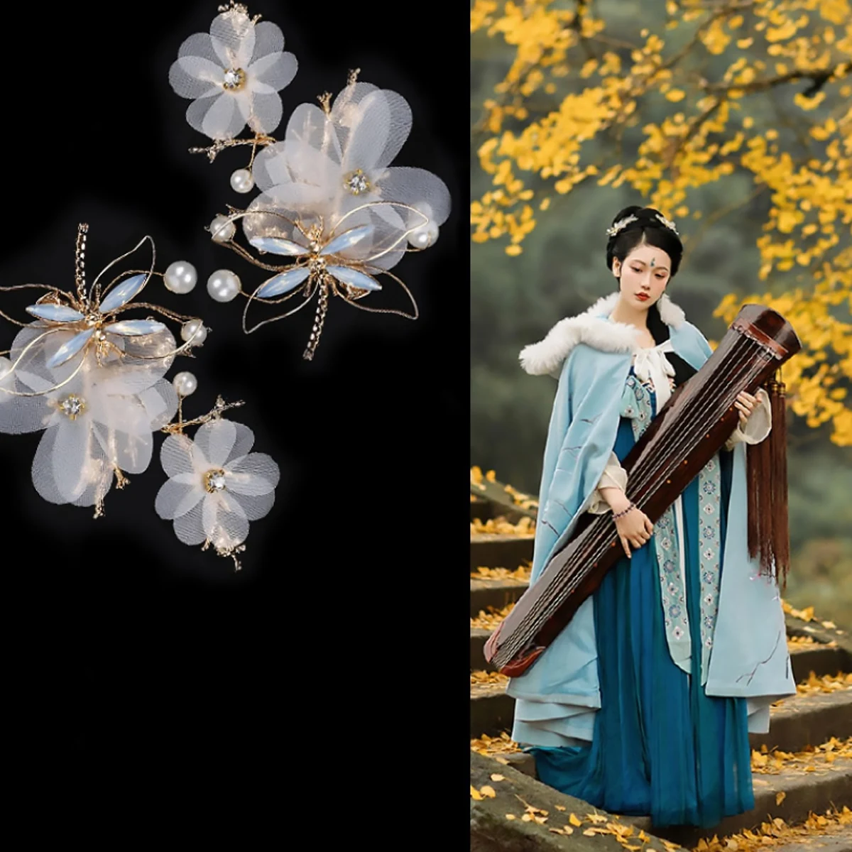 

2pcs Alloy Hairpins Lightweight Durable Simple Fashionable Decorative For Wedding Festival Photography Lady Headwear Bride