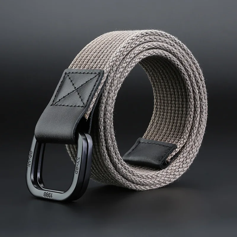 3.8cm Simple Canvas Men\'s Belt Fashion Thickened Woven Outdoor Sports Wear-resistant Tooling Solid Color Belt Female Wholesale