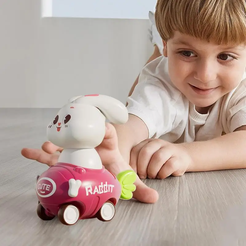 Carro de fricção empurrar e ir fricção coelho carro brinquedos veículos movidos a fricção à prova de choque inércia carro puxar carro para meninos meninas