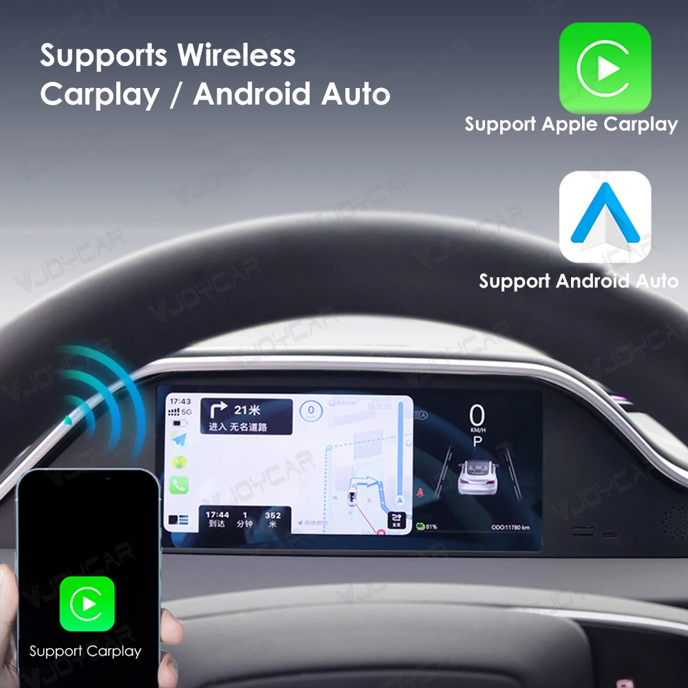 Model 3 Highland LCD Digital Instrument Cluster Touch Display Dashboard with CarPlay & Ambient Light