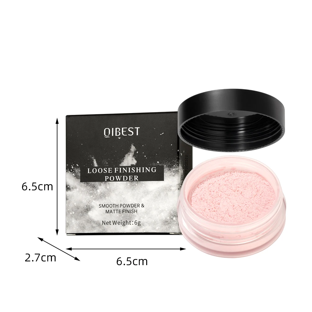 QIBEST Face Loose Powder Minerals Matte Setting Powder Translucent Waterproof Oil-Control Finishing Powder Makeup Invisible Pore