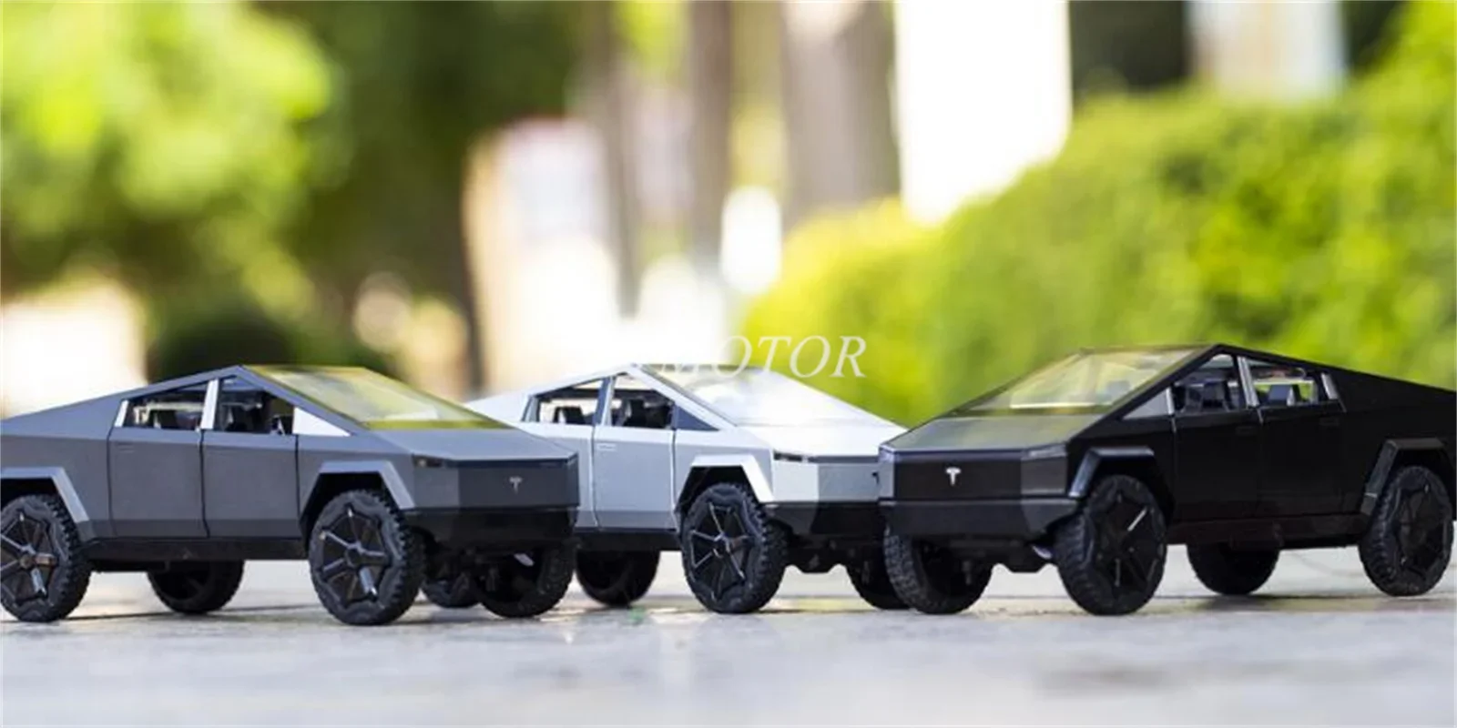 Coche de juguete modelo Tesla Cybertruck Pickup fundido a presión, regalo de Hobby, negro/gris/plata, luz de sonido, absorción de impactos, 1/24