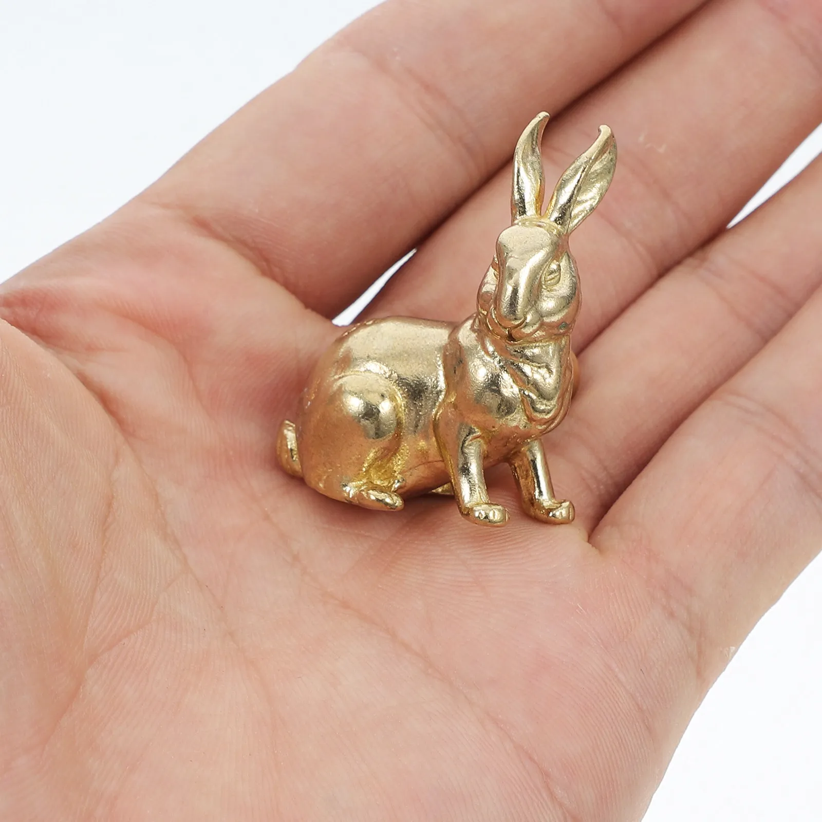 2Pcs Brass Rabbit Dresser Knobs Cute Bunny Drawer Handles Gold Tone Metal for Kids Room Nursery Furniture Decor Vintage Animal