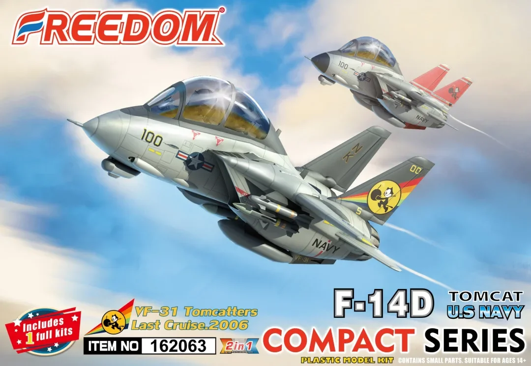 

Freedom glue free assembly model kit F162063 F-14D Q-version fighter jet