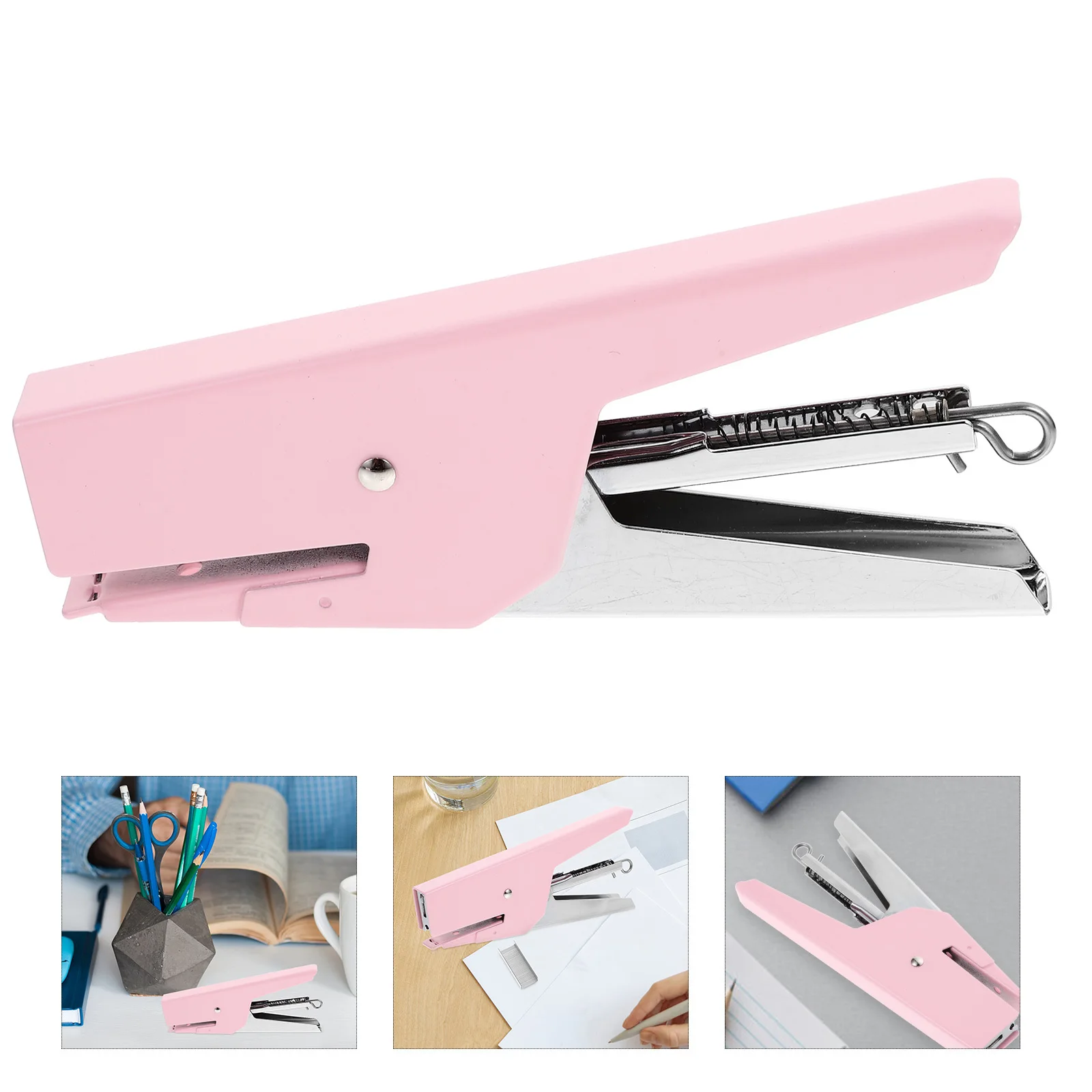 

Stapler Metal Desktop Stapling Device Strong Mechanism Large Capacity Reusable Office Stapler for Students Teachers Home Office