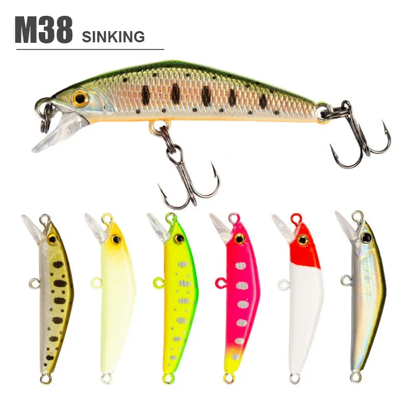 Mini Sinking Minnow Fishing Lure 1.5g 3.8cm Trout Artificial Plastic Hard Baits Bass Pesca For Pike Carp Fish Tackle Accessories