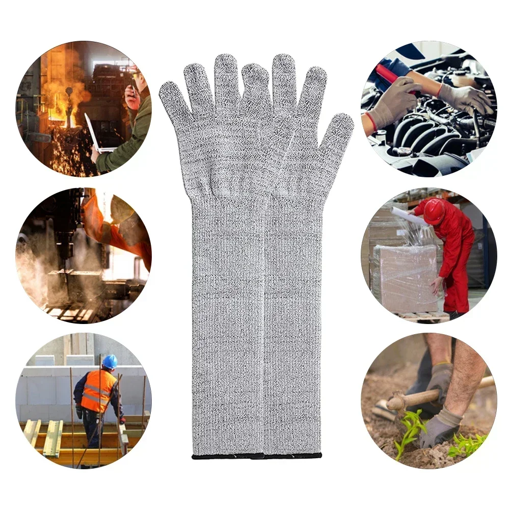 1/2PCS Level 5 HPPE Safety Sleeves Anti Cut Arm Puncture Gloves Cutting Resistant Bracers Protector Household Breathable Gloves