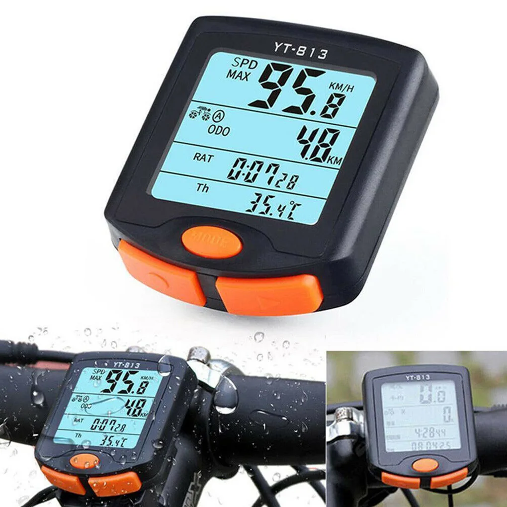 Waterproof YT-813 Bicycle Computer Wired Speedometer Digital Multifunction Speedometer Waterproof Motion Sensor Bicycle Computer