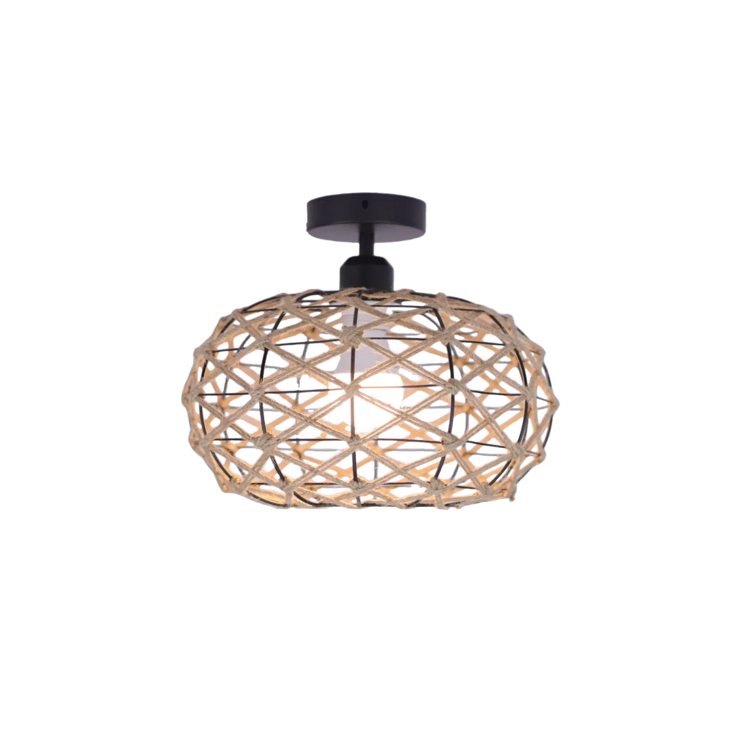 JOYINLED Classic Bamboo Chandelier Hanging Lamp Ceiling Handmade Rattan Pendant Light Fixture Weaving Home Living Bed Room Decor