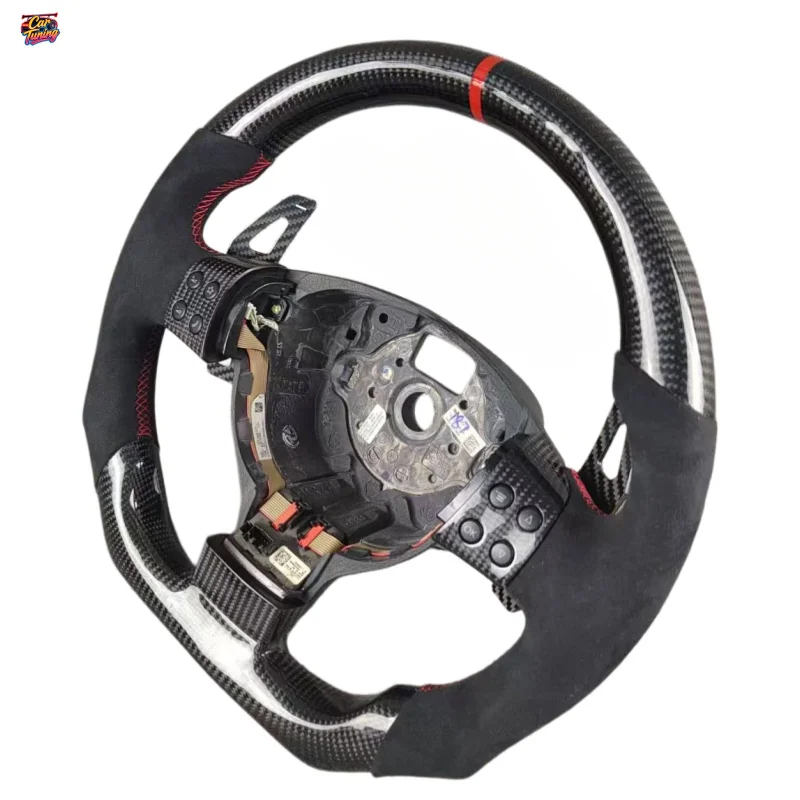 FOR Volkswagen Golf 5, Jetta MK5, GTI, R32, EOS, Passat B6 Custom Alcantara Modified Carbon Fiber Steering Wheel Without Airbag
