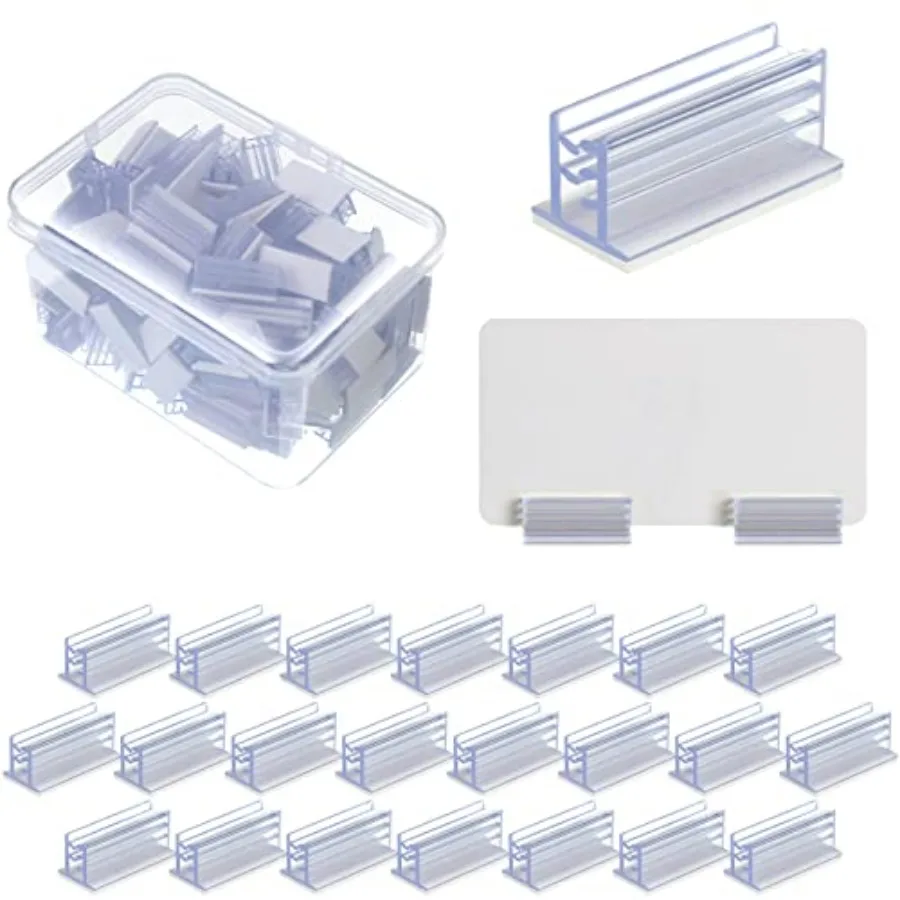 

Pcs Self Adhesive Sneeze Guard Holder Acrylic Panels Name Tag Holders for Desks Ticket Sign Adhesive Clips for Cards Photos 1 x