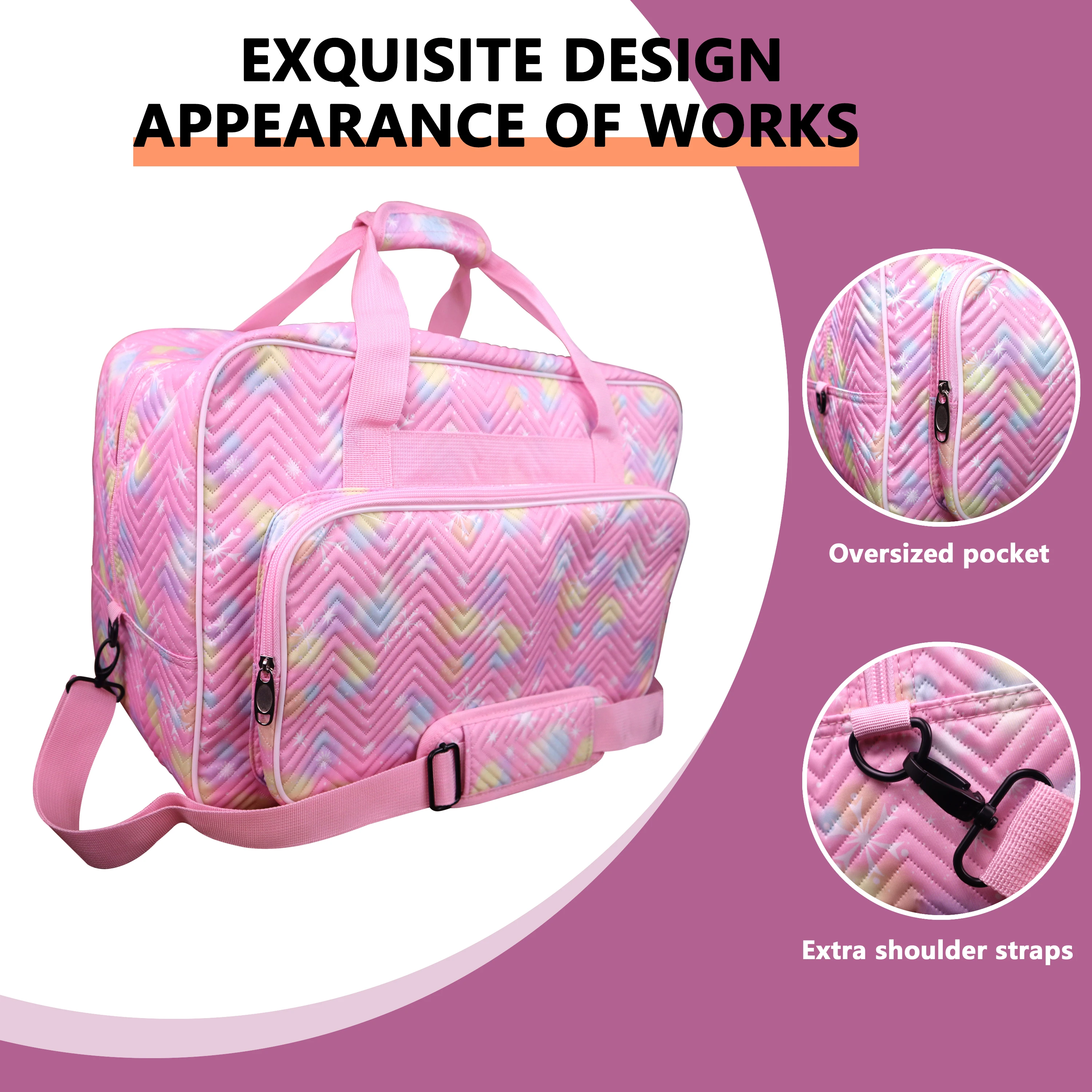 Sewing Machine Carrying Case, Overlocker Storage Bag With Shoulder Strap Universal Tote Travel Bag  For Girls