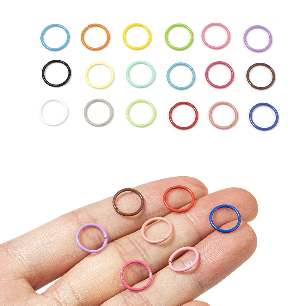 50 Teile/los 8 10mm Eisen Bunte Einzelne Schleifen Offene Biegeringe Split Stecker für DIY Handwerk Machen Erkenntnisse Zubehör – Detail 4