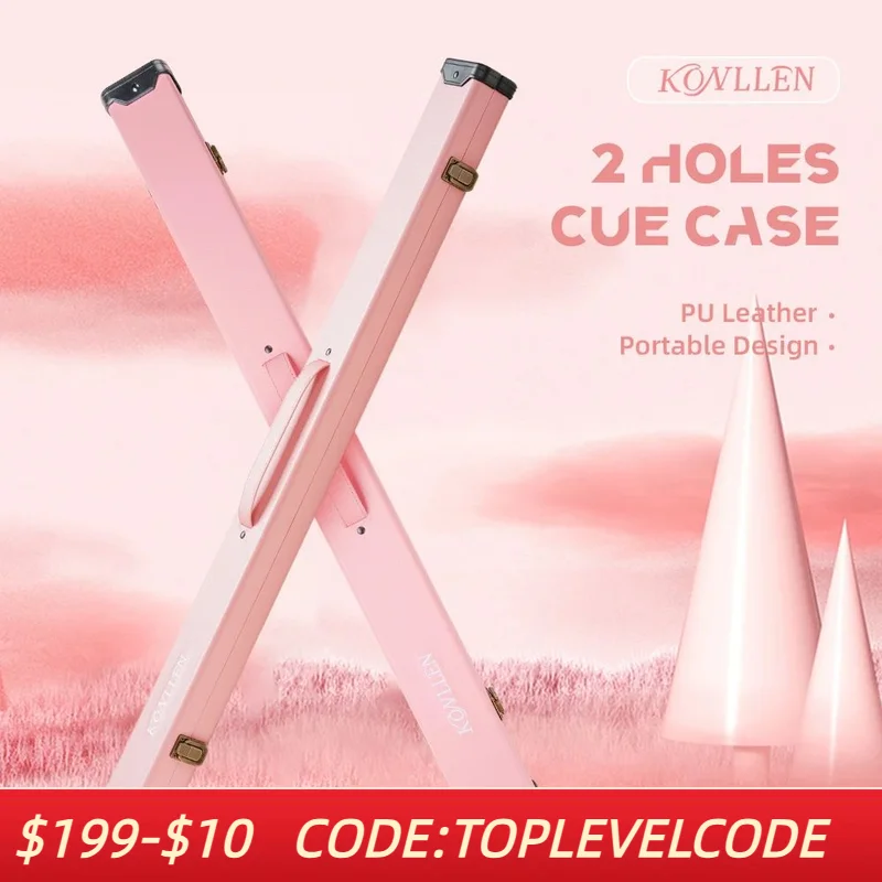 

KONLLEN Pool Cue Case 1x1 PU Pool Stick Case Holds 1 Butt and 1 Shaft Billiard Stick Large Capacity Carrying Cases