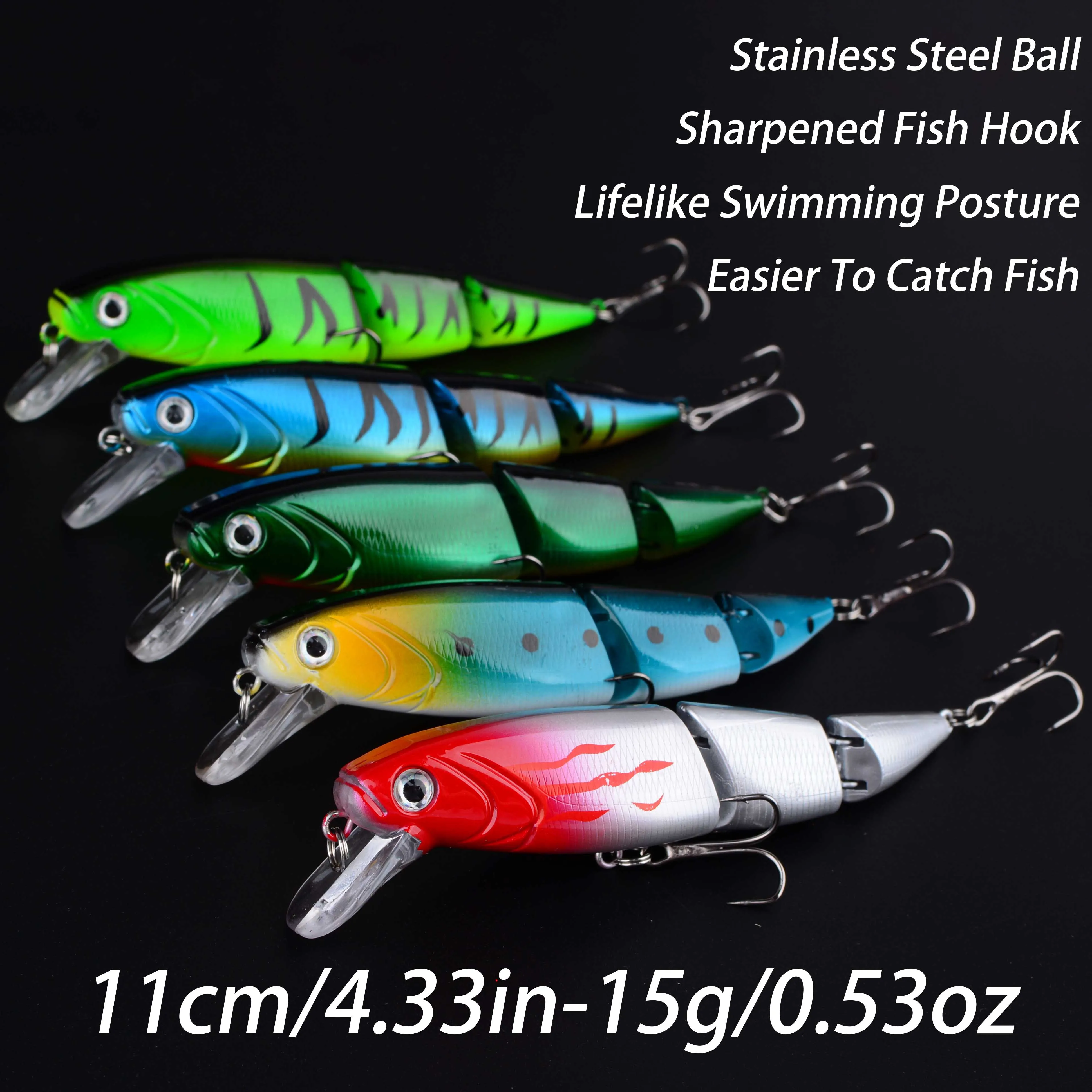 Señuelo Duro Multisección Crankbait Minnow – Ojos 3D para Lubina y Carpa - imagen 5