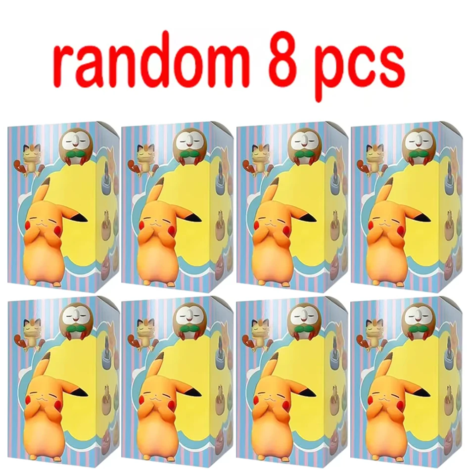 Heiß begehrte Anime-Figur Eevee Multi-Form-Serie Blindbox Desktop-Dekoration Ornament-Set Spielzeug Szenenbauteile Überraschungsgeschenk