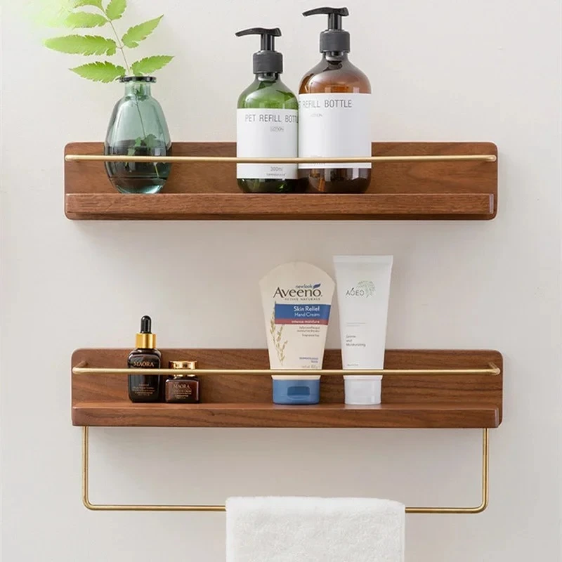 

Wooden Towel Rack Roll Holder Wall Mounted Shelf Paper Towel Holder Bathroom Shelf Hanger Wall Storage Rack Toilet Paper Holder