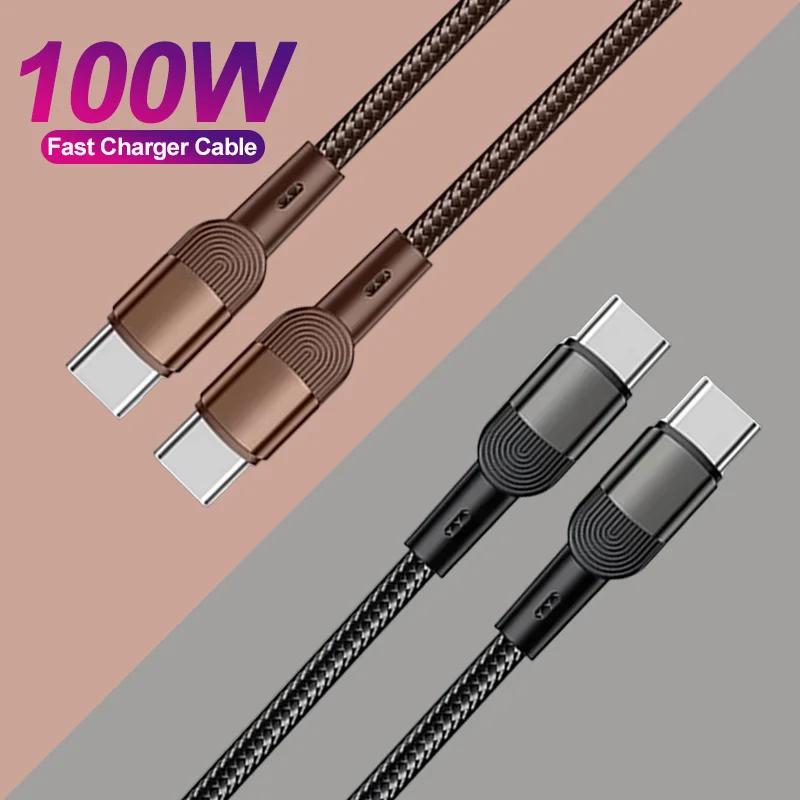 

PD 100W USB C to Type C Cable Weaving Data Line For Samsung Galaxy S24 S23 iPhone Xiaomi Redmi HUAWEI Phone Tablet Fast Charging