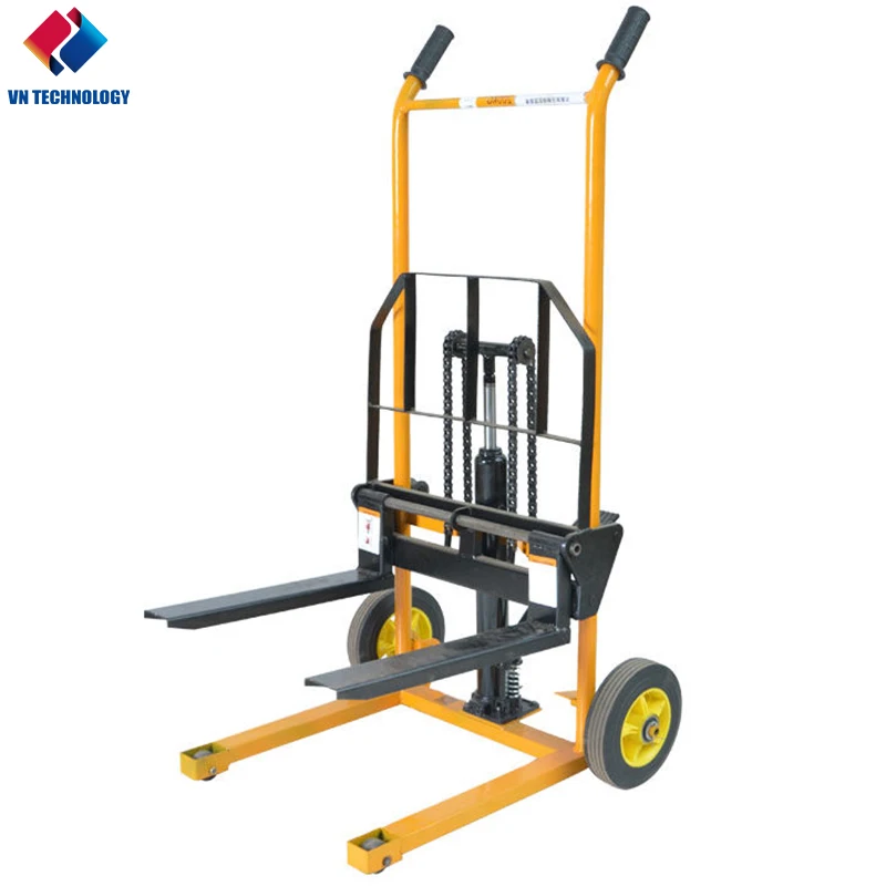 Manual Hand Pallet Stacker Small Forklift Mini Home Loading and Unloading Truck with Straddle Legs 200KG Load, 61\