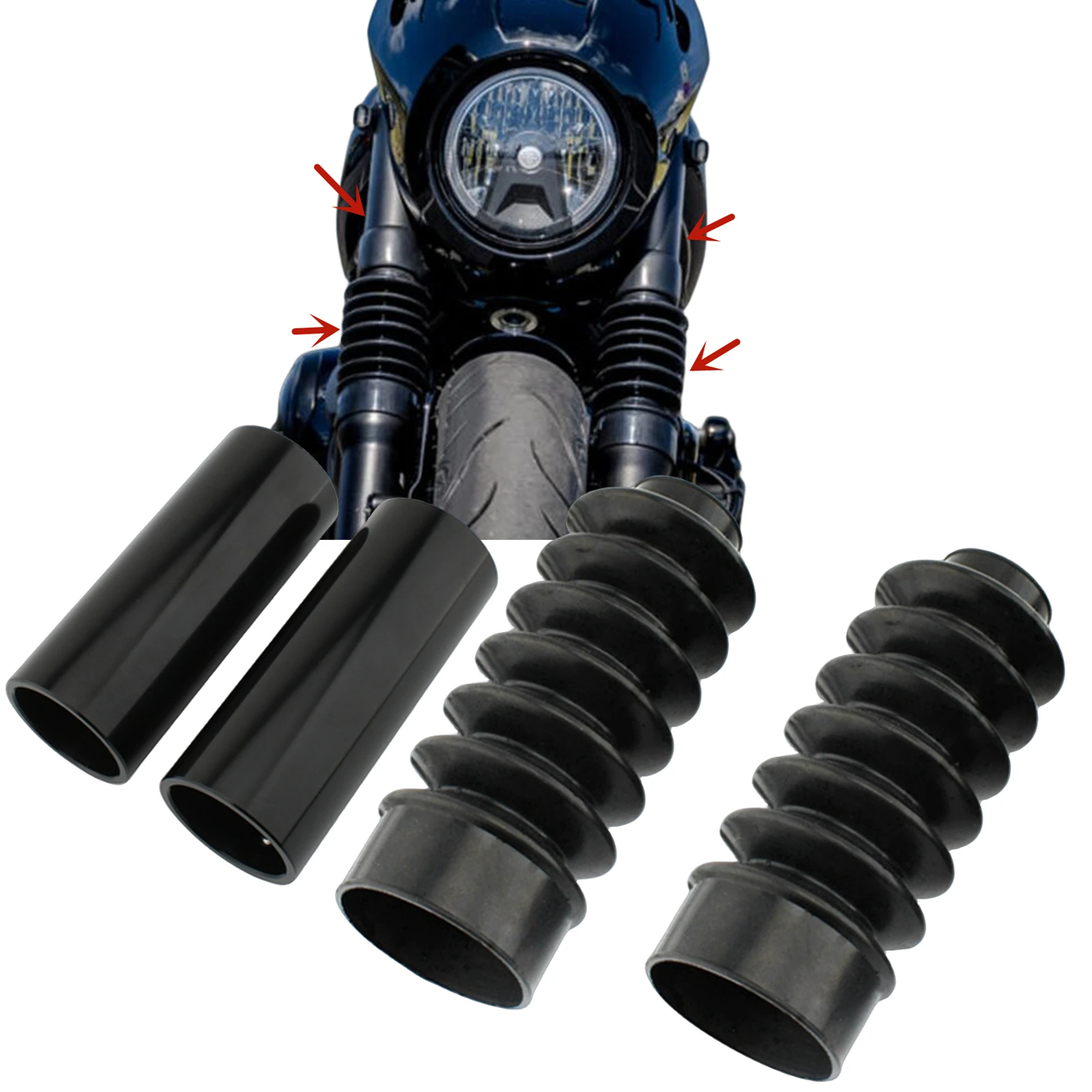 Motorcycle Front Fork Shock Absorber Dust Rubber Protector Cover Pipe For Harley Nightster 975 RH975 2022 2023