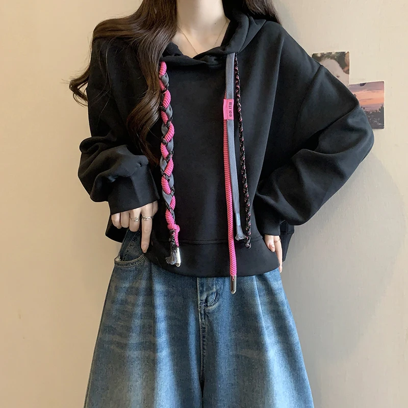 Casual New Korean Fashio Hoodies Women 2025 New Tops Oversized Streetwear Harajuku Clothes Teens Pullover