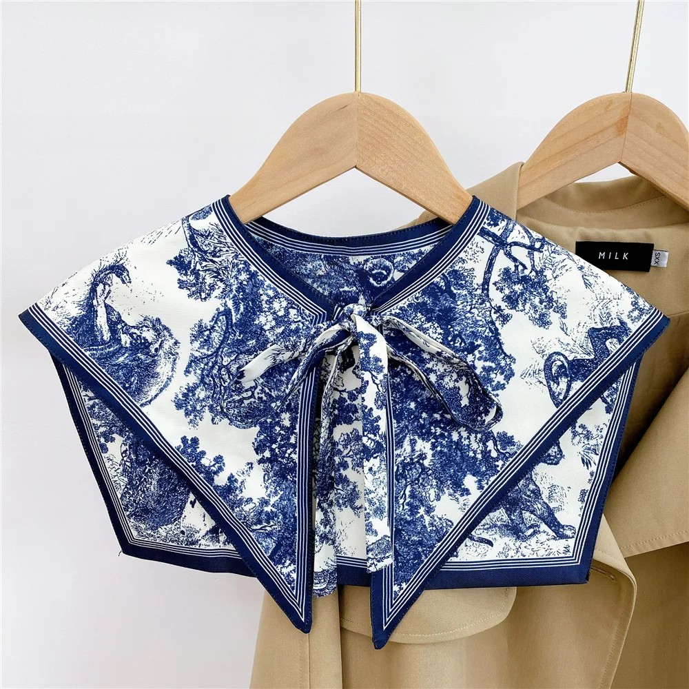 New Scarf Shawl Women's Fake Collar Vest Decorative Belt Knotted Scarf Short Shawl with Shirt