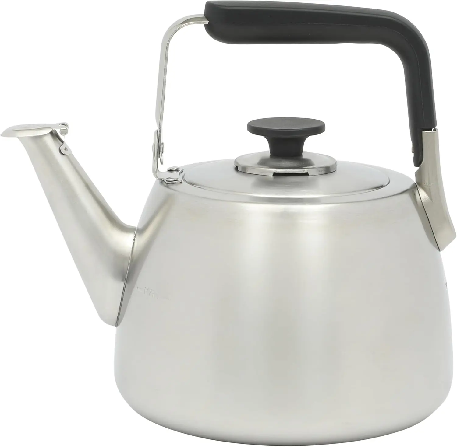 

Kitchen Essentials Large 2 QT Heavy Gauge Brushed Stainless Steel Whistling Tea Kettle