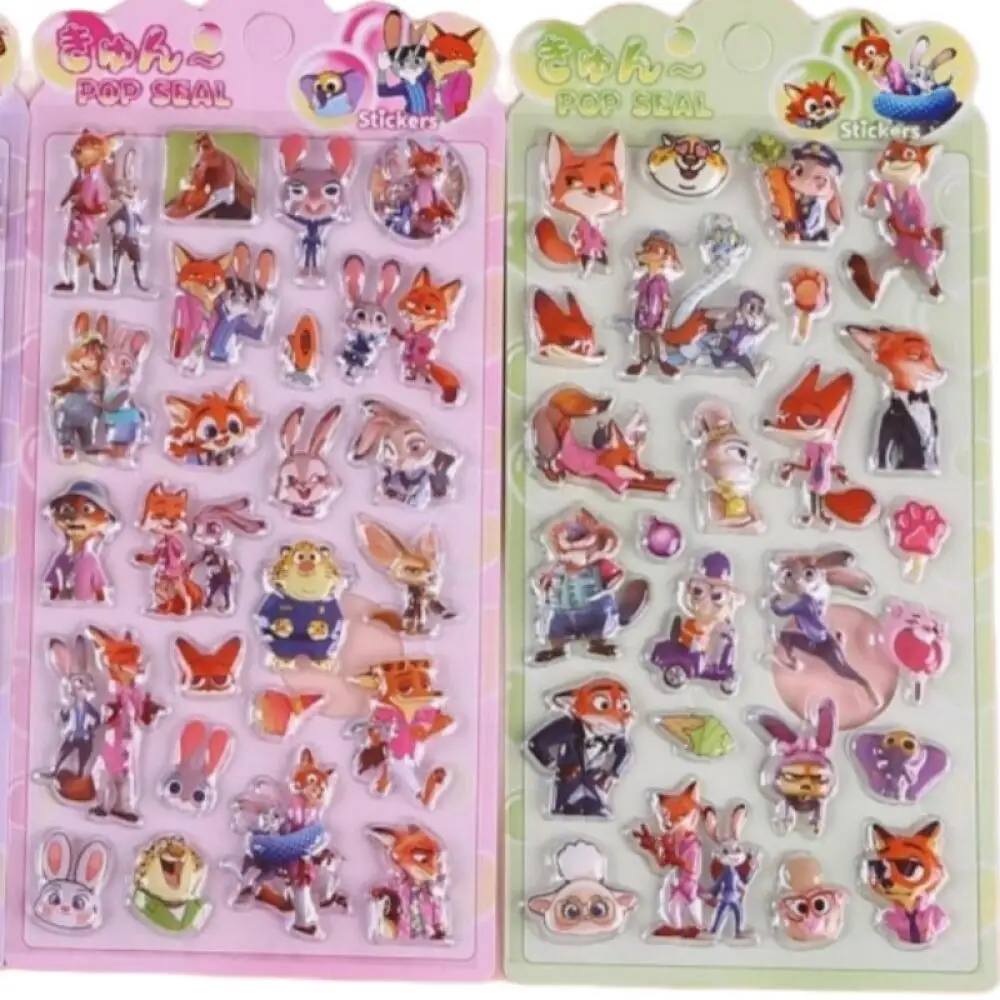 Random 1Pcs New Model Disney Zootopia Judith Hopps Three-Dimensional Relief Crystal Sticker Diy Phone Case Water Cup Friend Gift