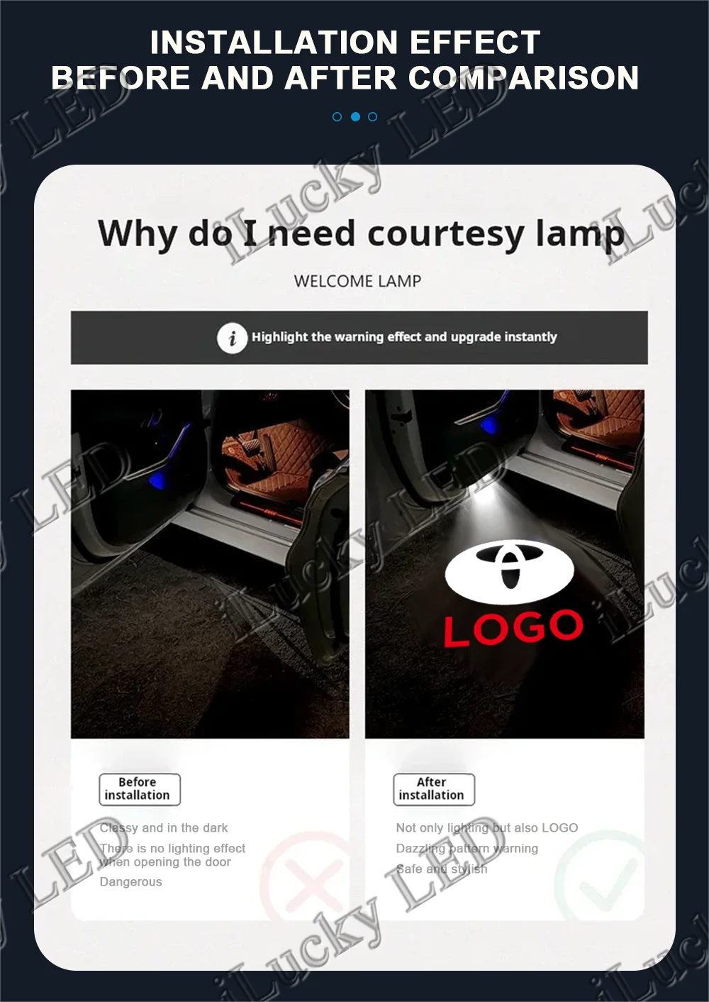Welcome Door Light for All Toyota Lexus Models CRMRY Car Accessories Models Icon HD Lamp LED Projector Ghost Shadow