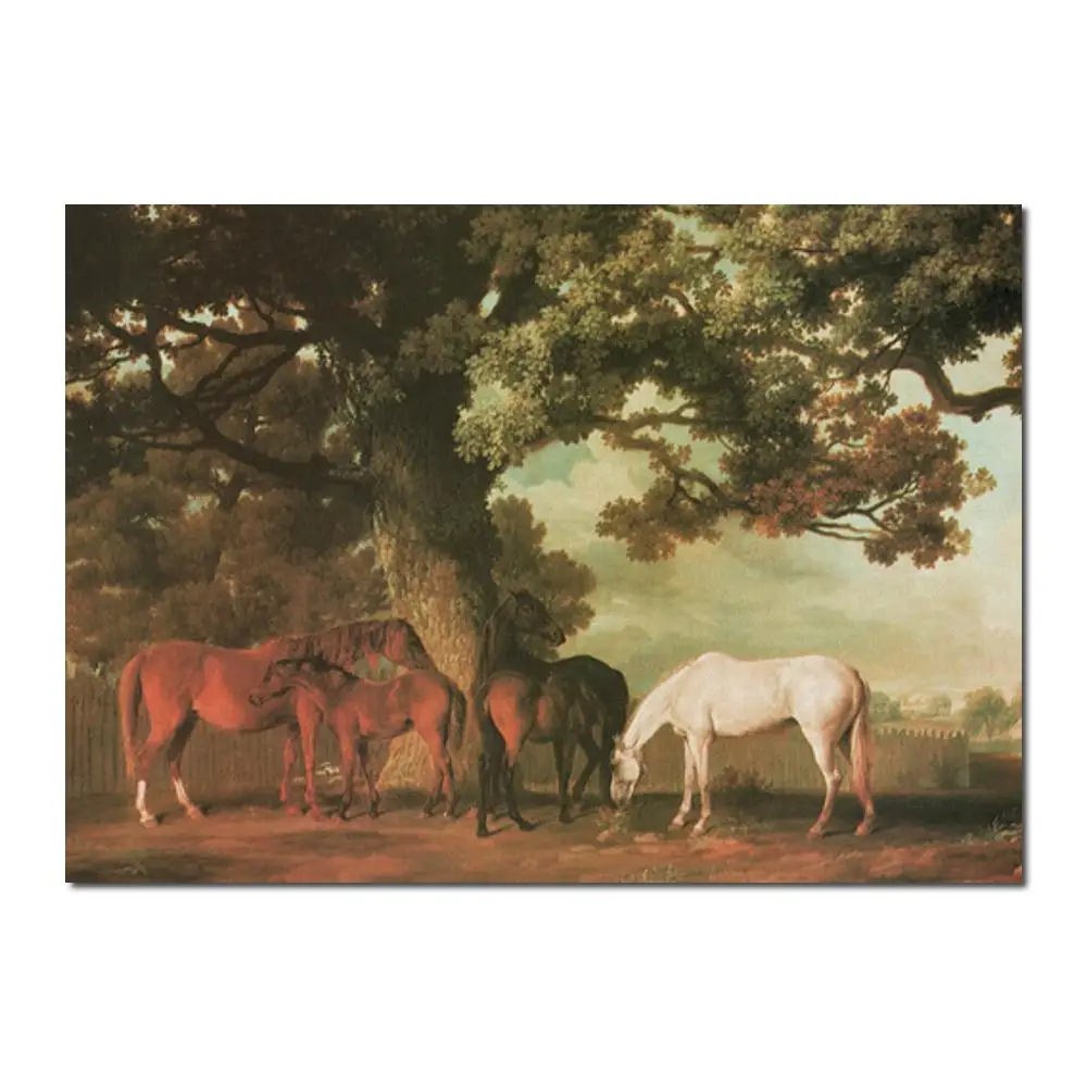 

modern painting landscape Mares and Foals In A Wooded Landscape George Stubbs High quality Hand painted