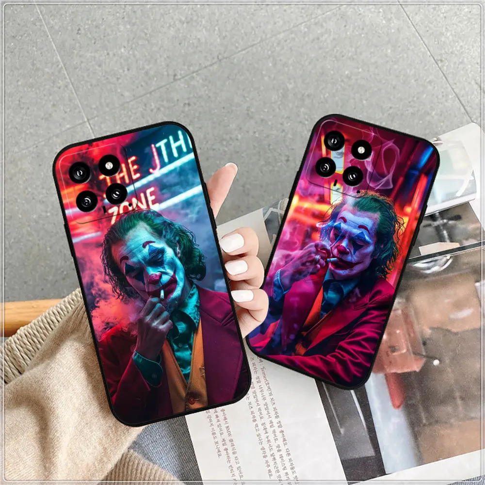 New J-Jokers C-Clown 2 Smoking Case For Xiaomi 14C 13C 12 12C 10 10C 9 9C 9A 9T 8 8A A2Plus A1 K60Ultra K40Pro Black Soft Cover