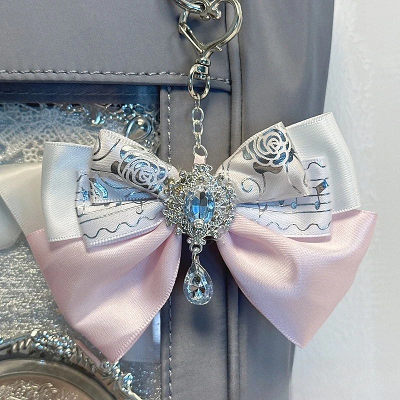

Цельный кружевной брелок для милых девушек для сумки Ita, подвеска, кавайный японский бант со стразами, брелок-органайзер, милые аксессуары