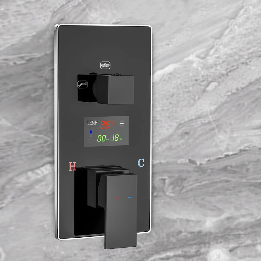 Tecnologia Digital Fixado na Parede ou Vias Preto ou Chrome Chuveiro Mixer Válvula de Controle com Display Bathmixer Chuveiro Alta