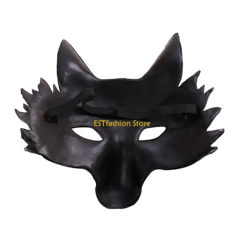 Y5GC Scary Animal Halb Gesichtsmaske Cosplays Mask 3d Wolf Headmaske für Frauen Mann Geschenke