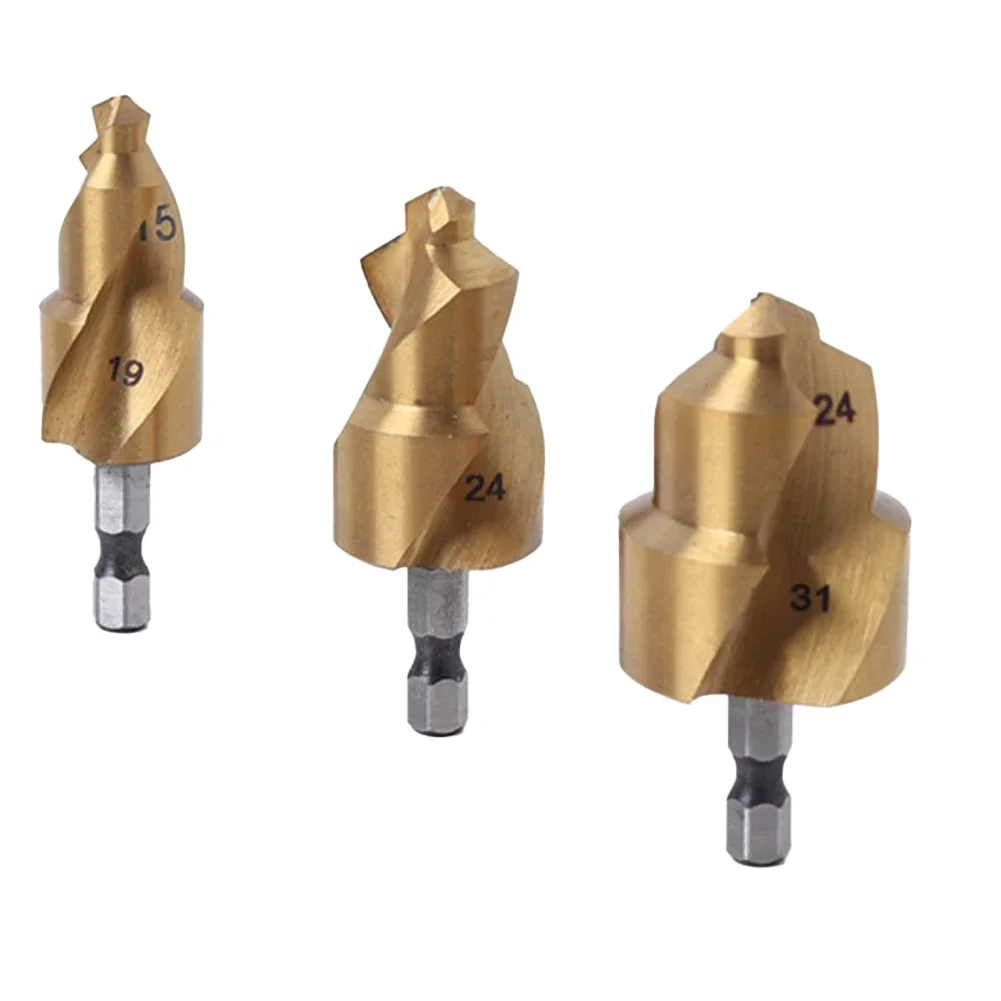

3pcs Water Pipe Expansion Puncher Hex Spiral Drill Bit For Water Pipe Expansion Drilling 15-31mm Hole Opener PPR Drill