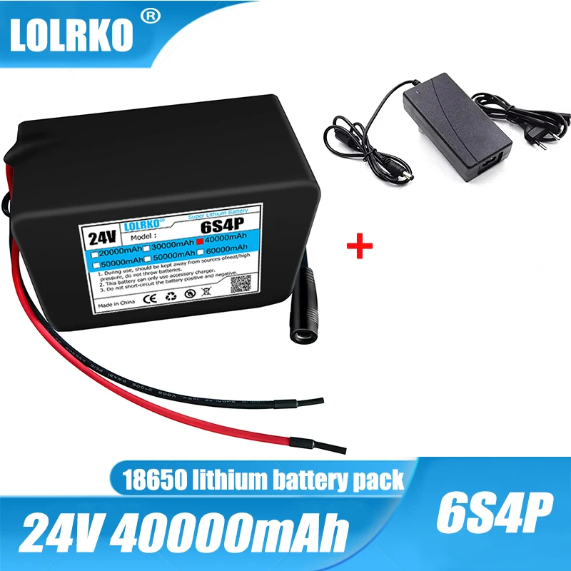 6s4p 24V 40Ah 18650 Battery Lithium Battery 25.2v 40000mAh Moped /Electric/Li Ion Battery Pack