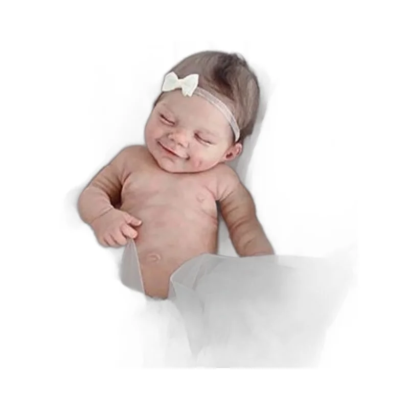 20 inch Reborn Baby Already Painted Finished Bebe Doll Same As Picture Lifelike Soft Touch 3D Skin Visible Veins Art Doll