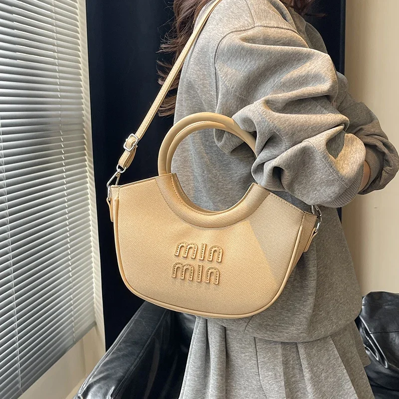 حقيبة ساعي جلدية عصرية للنساء حقيبة كتف كروس أنيقة محفظة حمل ماركة فاخرة