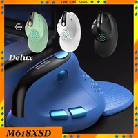 Delux M618XSD Vertical Mouse PAW3212 Sensor OLED Liquid Crystal Display Screen 4000dpi Wireless Bluetooth Mouse PC Accessories