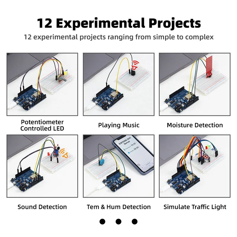 Kit di avviamento di base per programmazione Arduino D1ESP8266 Wifi R3 componente Kit di elettronica fai da te Set completo educativo