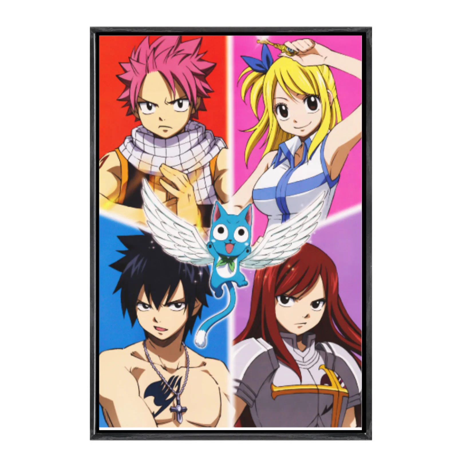 

Japanese Manga Multi-Size Canvas Poster Double Framed Wall Art,Fairy Tail Home Decor for Living Room Bedroom