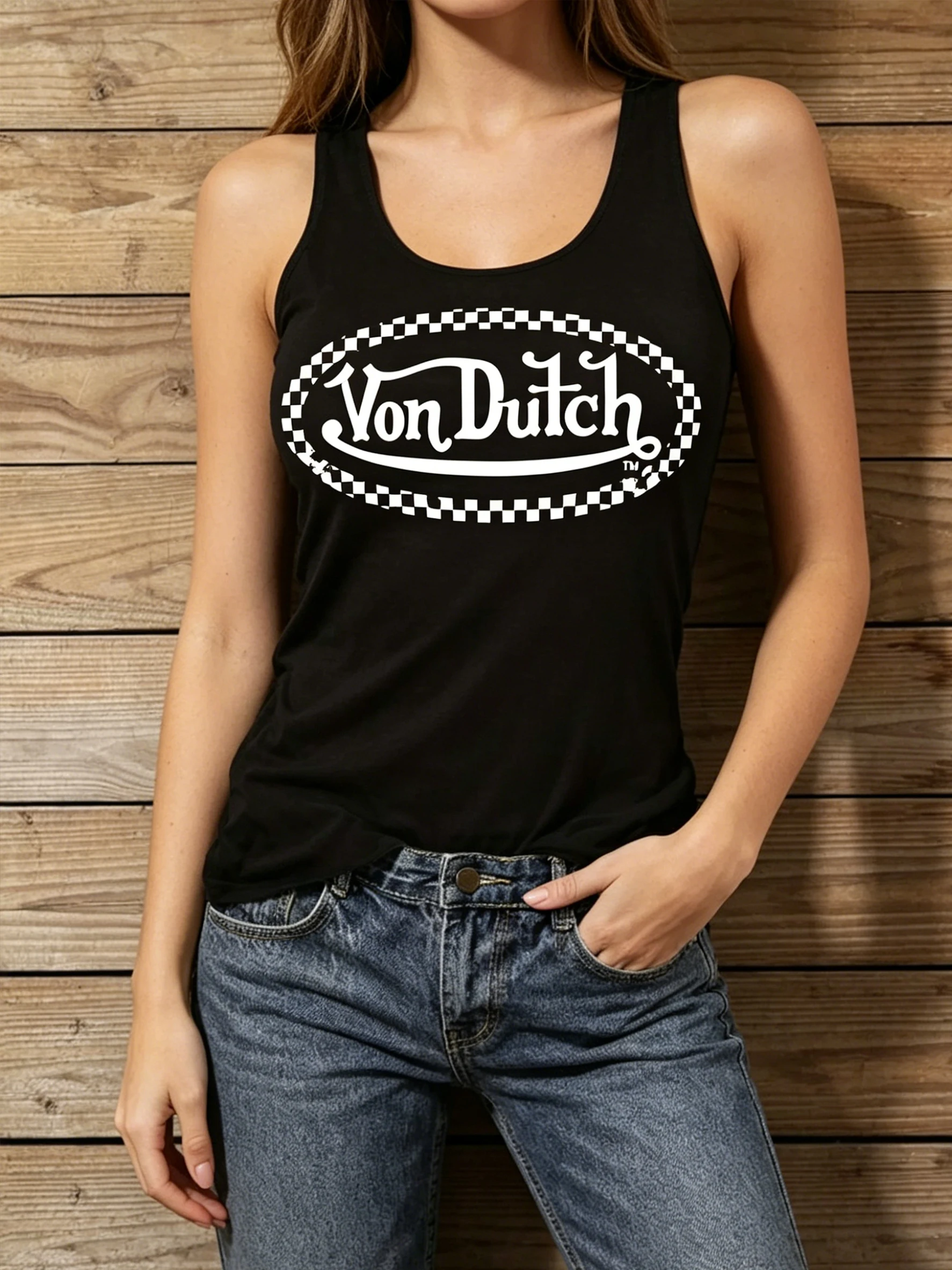 Damen Y2K American Street Retro-Style Tanktop mit Karomuster, für den Sommersport – Detail 6