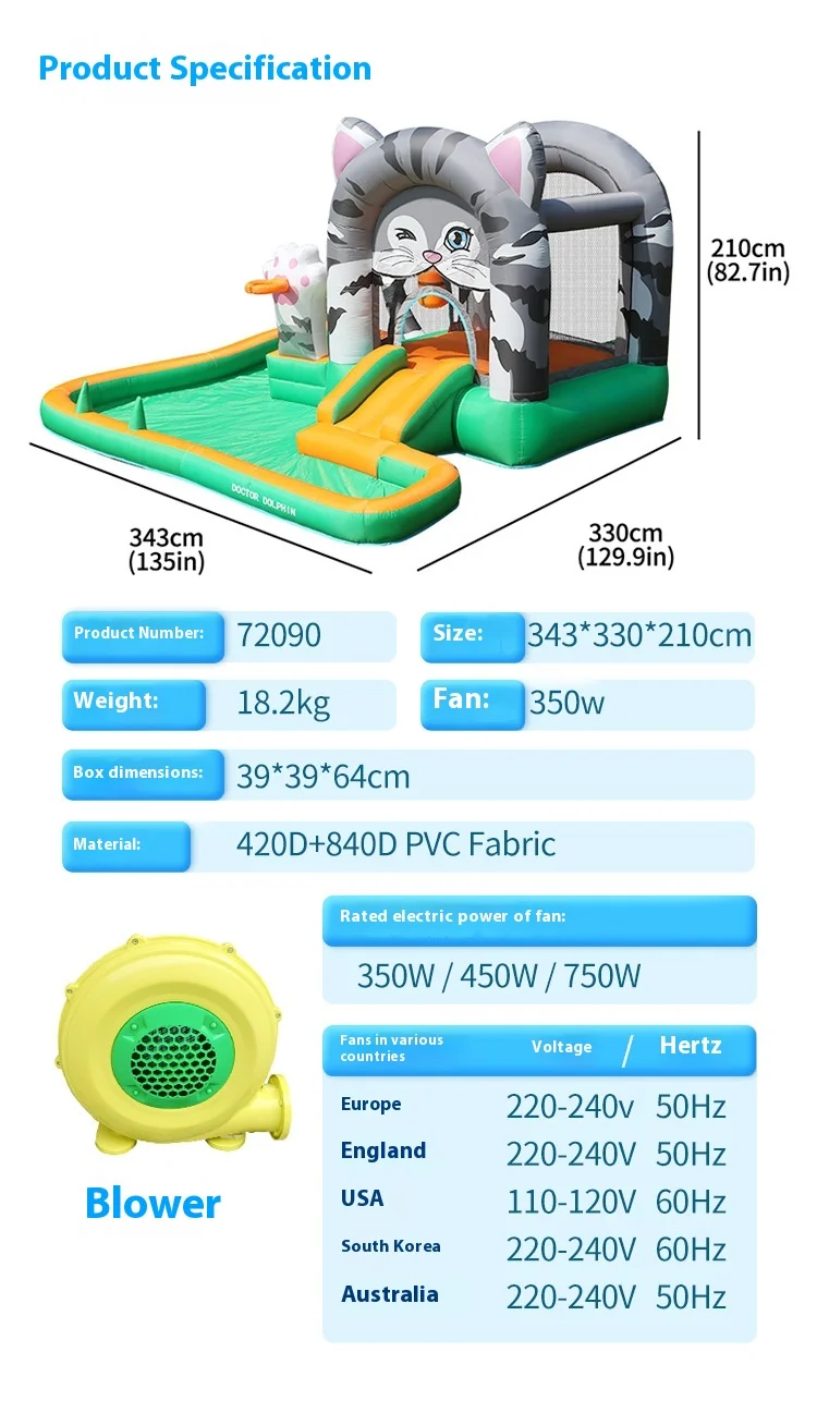 돌핀 박사 바운스 하우스 풍선 점핑 성 어린이 실내외 점핑 슬라이드 미니 바운시 하우스 맞춤 제작 가능